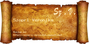 Szopri Veronika névjegykártya